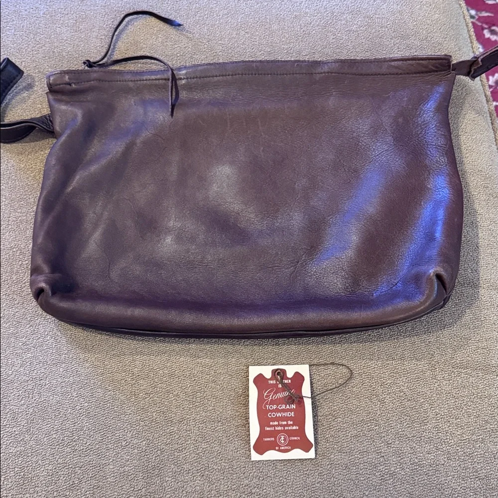 Tanners Council of America Top-Grain Cowhide Zip Laptop Bag Case (TD)